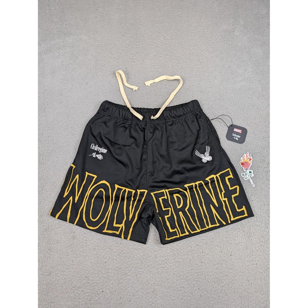 Civil Regime Marvel Wolverine Shorts Mens Small Black Basketball Athletic New